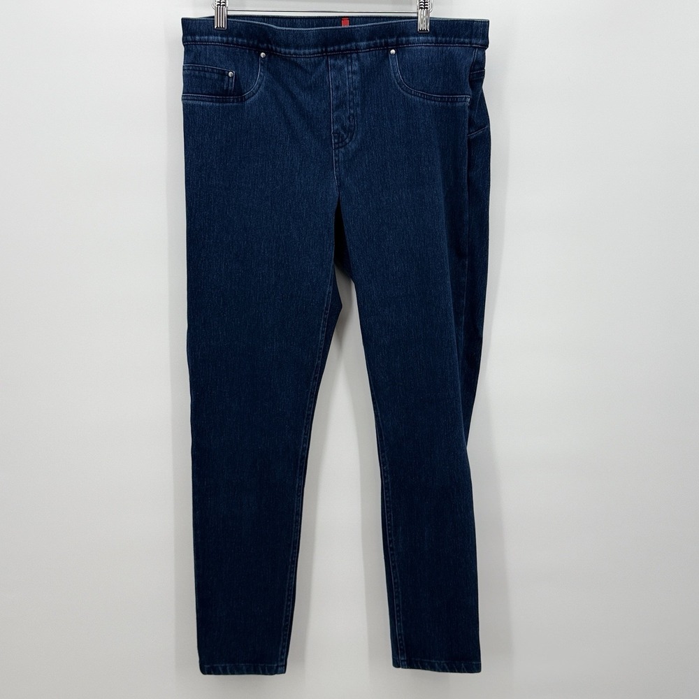 Spanx Womens XL Ready To Wow Blue Denim Pull On Leggings Jeggings Pull On Pants